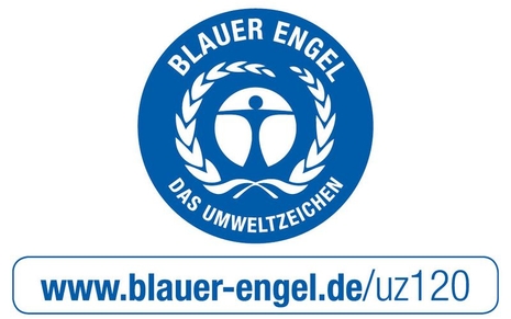 Qualitätsversprechen Siegel PURLINE Bioboden Blauer Engel