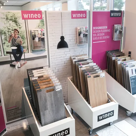 wineo Warenräsentation wineo Warenräsentation Designboden POS Displaywagen