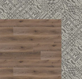 wineo Designboden Verlegekombinationen Muster Vintage und Holzoptik