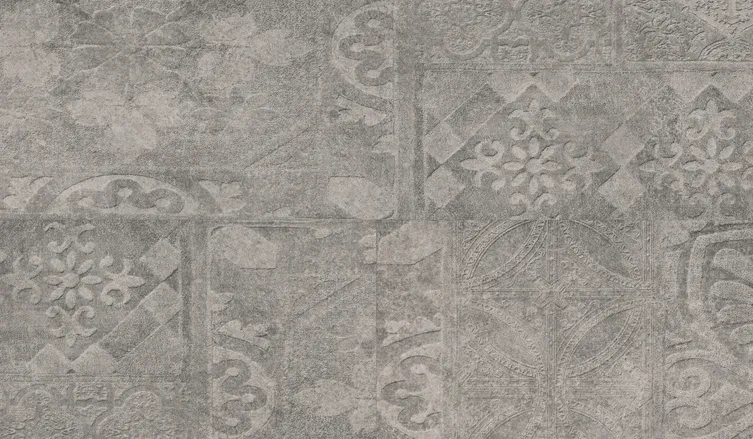 wineo 1500 PURLINE Bioboden Ornaments.Pure.Dark PL154C Draufsicht Fliesenoptik