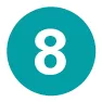 Icon Zahl Türkis Blau Acht