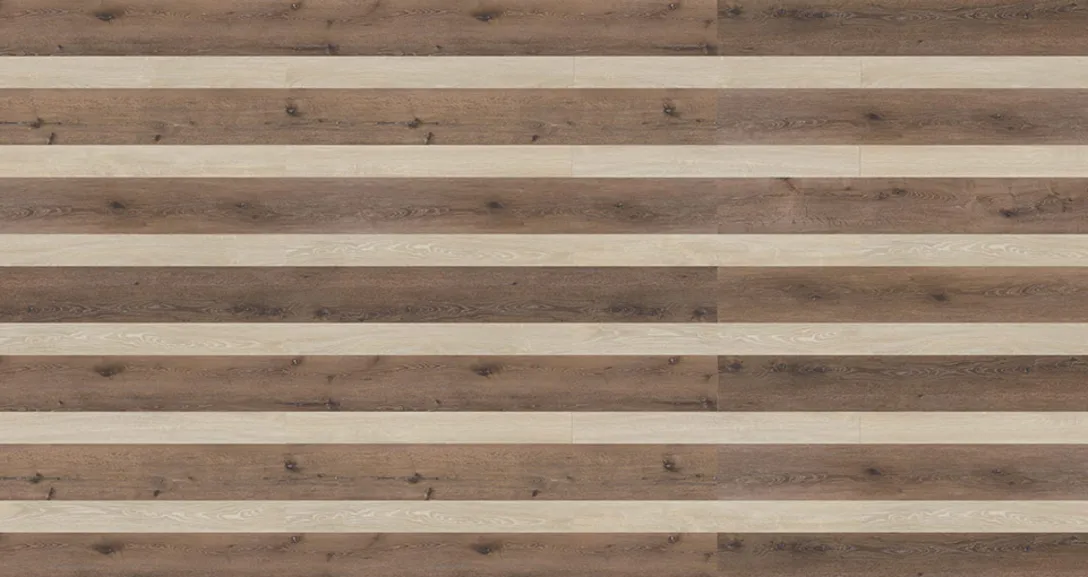 wineo Designboden Verlegekombinationen Muster Holzstreifen hell und dunkel